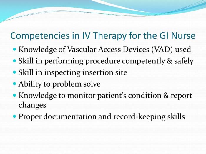 Iv therapy/infusion competency assessment a